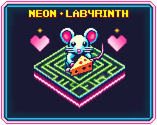 Neon Labyrinth Title Tile